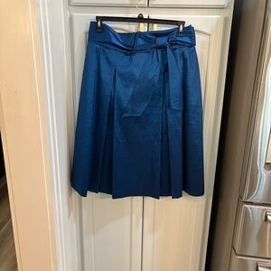 Preston & York Royal Blue Pleated “Shantung” Skirt with Waist Bow